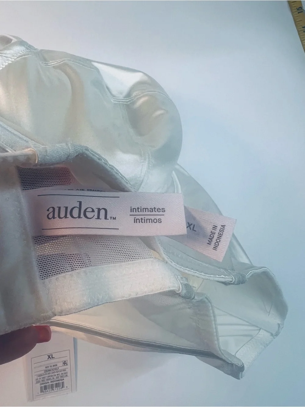 Auden Satin Longline Bra - Ivory